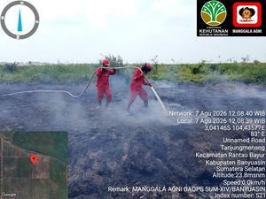 Lahan Cetak Sawah Terbakar, Manggala Agni Upayakan Pemadaman