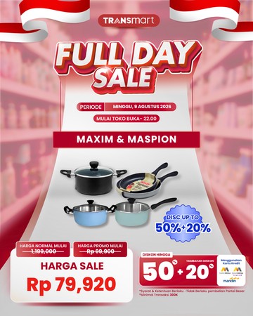 Harga Set Panci dan Wajan Cuma Rp 70.000-an Cuma di Transmart Full Day Sale