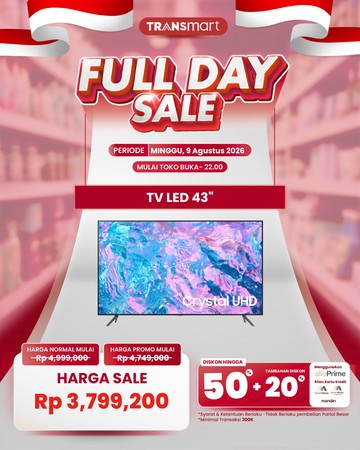 Transmart Full Day Sale Balik Lagi, Beli TV 43 di Semurah Ini