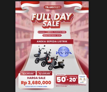 Promo Sepeda Listrik Murah di Transmart Full Day Sale