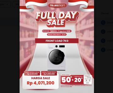 Mesin Cuci Banting Harga di Transmart Full Day Sale