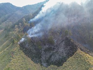 Video Update Penanganan Kebakaran Bromo, 2 Titik Api Masih Belum Padam