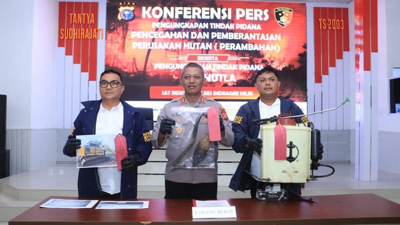 Polres Inhil Tindak Perambah Hutan dan Karhutla, 2 Tersangka Dijerat