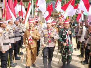 Ekspedisi Merah Putih Polda Riau Tebar Bantuan hingga Pelosok Rohul