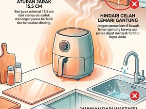 Infografis: 5 Tempat yang Aman Taruh Air Fryer biar Nggak Overheat