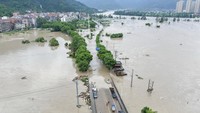 Jejak Topan Lumba-lumba, Banjir Rendam Kota Pesisir Yuhuan China