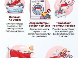 Jangan Bareng Kain Lain, Begini Cara Cuci Bendera Merah Putih yang Benar