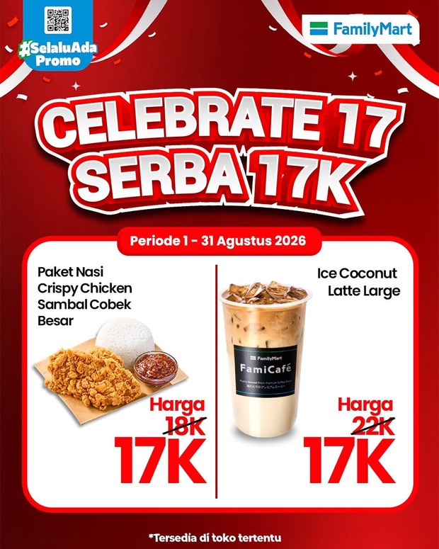 Family Mart Celebrate 17 Serba 17k/ Foto: Instagram @familymartid Promo kemerdekaan