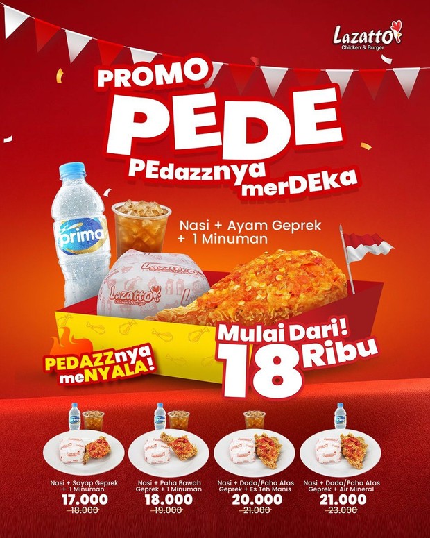 Lazatto Promo PEDE/ Foto: Instagram @lazatto.id Promo kemerdekaan