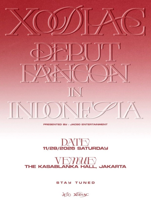 Rincian perdana dari agenda Debut Fancon in Indonesia yang akan diselenggarakan oleh XODIAC terungkap dalam poster berpadukan warna merah putih khas bendera tanah air.