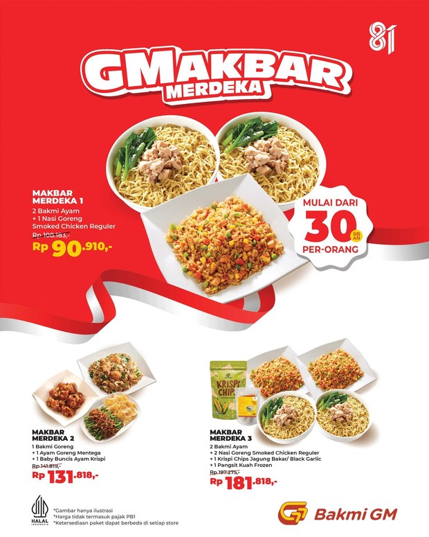 Promo Bakmi GM Paket GMAKBAR/ Foto: Instagram @bakmigmmania promo kemerdekaan