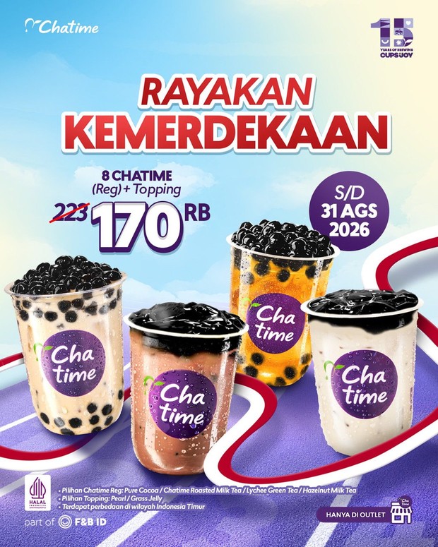 Promo Chatime/ Foto: Instagram @chatimeindo Promo kemerdekaan