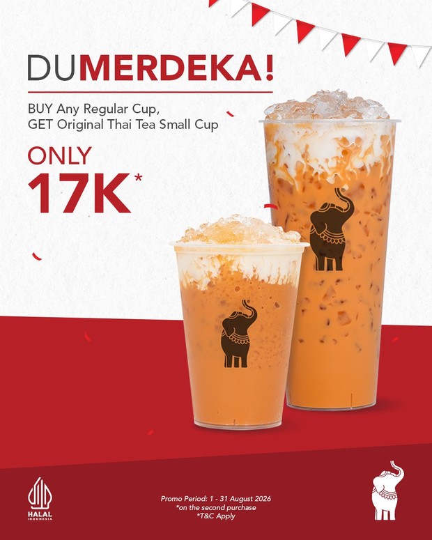 Promo Dum-Dum Thai Drinks Merdeka/ Foto: Instagram @dumdumthaidrinks Promo Kemerdekaan