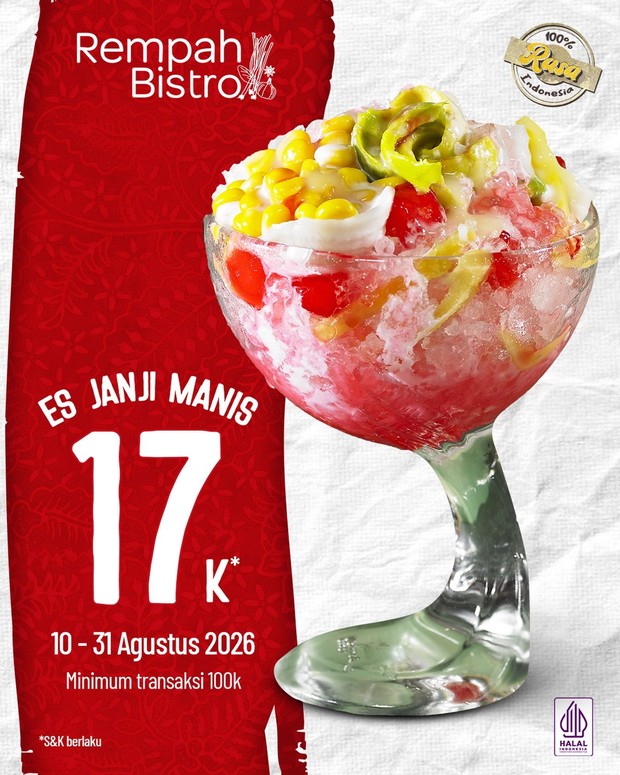 Promo Rempah Bistro/ Foto: Instagram @rempahbistro Diskon kemerdekaan