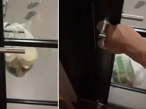 Pengantar Gantung Pesanan di Pagar, Makanan Malah Jatuh Berantakan!