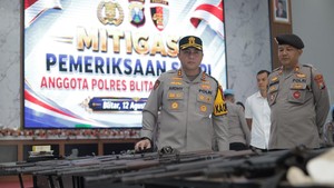 Senjata Api Personel Polres Blitar Diperiksa, Ini Tujuannya