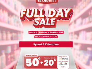 Hari Ini Transmart Full Day Sale! Serbu Pesta Diskon Meriah 50% + 20%