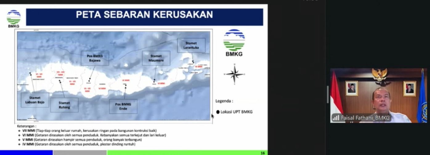 Update Kondisi dan Penanganan Pasca Gempabumi M7,7 di Kab. Nagekeo, NTT, Sabtu (15/8/2026). (Dok. Youtube BNPB Indonesia