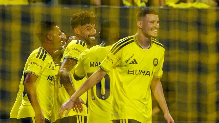 RIYADH, SAUDI ARABIA - AUGUST 15: Samu Costa of team Al Nassr FC celebrates scoring their third goal during the Saudi Pro League game between Al Nassr and Al Fateh at Al Awwal Park on August 15, 2026 in Riyadh, Saudi Arabia. (Photo by Abdullah Ahmed/