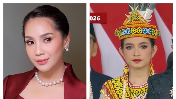 Selvi Ananda Pakai Baju Adat Dayak, Nagita Kebaya Merah di Upacara HUT RI