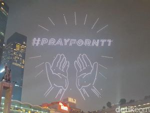 Drone Show Malam Merdeka di HI Tampilkan Pesan Pray for NTT