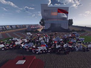 Rayakan HUT RI ke-81, Mahasiswa Binus Gelar Upacara Bendera Virtual di Roblox