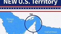 Tak Ada Negosiasi Iran, Trump Unggah Peta Selat Hormuz 'Wilayah Baru AS'