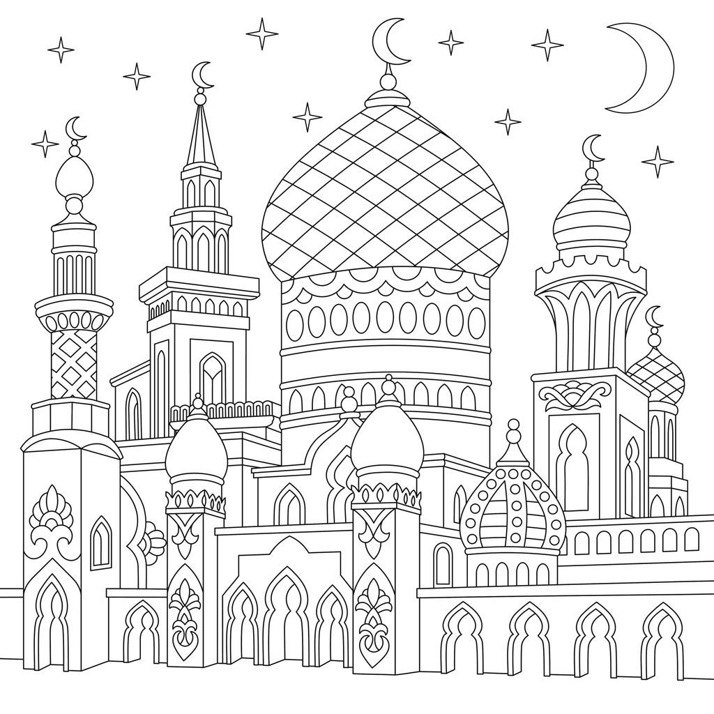 Gambar Mewarnai Bertema Maulid Nabi