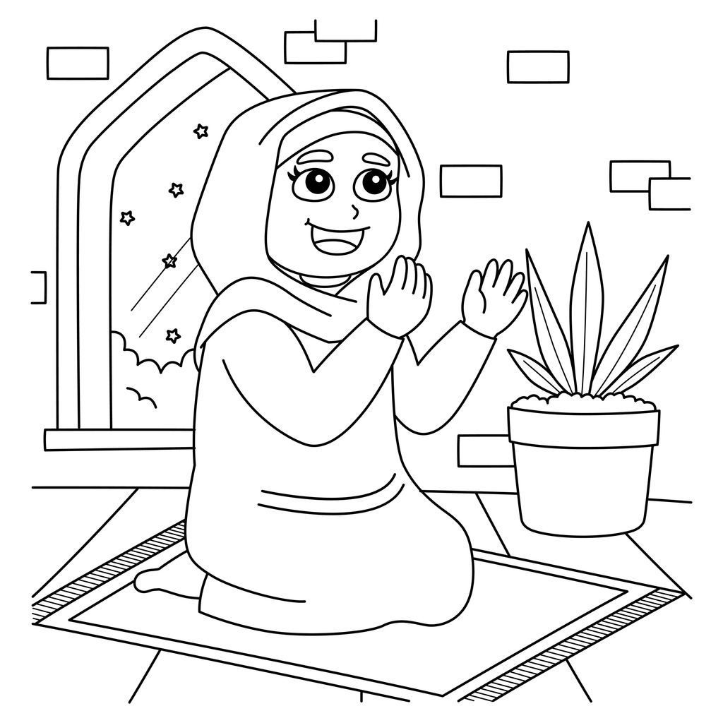 Gambar Mewarnai Bertema Maulid Nabi