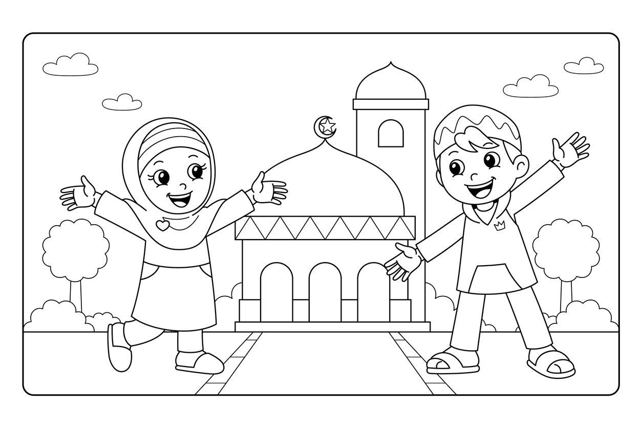 Gambar Mewarnai Bertema Maulid Nabi