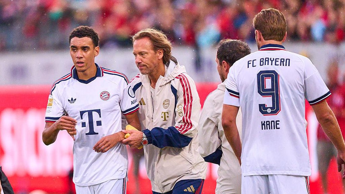 Jamal Musiala ambruk lagi di lapangan. (Foto: Getty Images/EyesWideOpen)