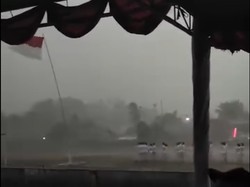Saat Hujan Angin Tumbangkan Tiang Bendera, Paskibraka di Landak Maju Tak Gentar