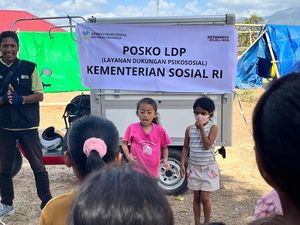 Kemensos Beri Dukungan Psikososial bagi Anak Terdampak Bencana di Nagekeo