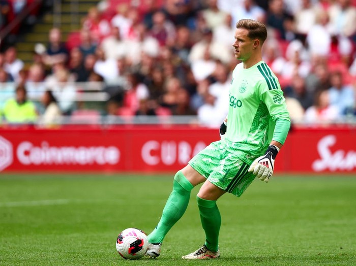 AMSTERDAM, NETHERLANDS - AUGUST 16: goalkeeper Marc Andre ter Stegen of Ajax during the Dutch Eredivisie match between AFC Ajax and SC Heerenveen at Johan Cruyff Arena on August 16, 2026 in Amsterdam, Netherlands. (Photo by MTB/MB Media/Getty Images)