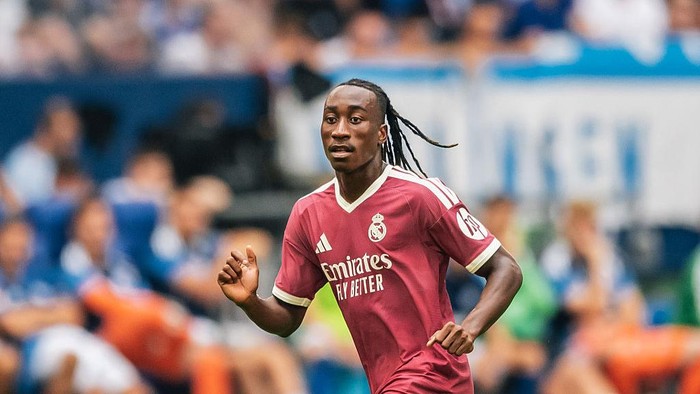 Yan Diomande is pictured during the Pre-Season Friendly match between FC Schalke 04 and Real Madrid at Veltins Arena in Gelsenkirchen, Germany, on August 16, 2026. (Photo by Hesham Elsherif/NurPhoto via Getty Images)