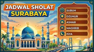 Jadwal Sholat Surabaya Hari Ini Lima Waktu dari Subuh hingga Isya