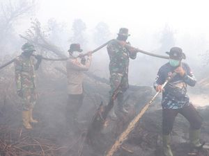 283 Personel Gabungan Intensifkan Pendinginan Karhutla Kampar, Hotspot Sisa 2 Titik