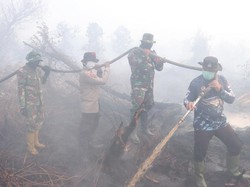 283 Personel Gabungan Intensifkan Pendinginan Karhutla Kampar, Hotspot Sisa 2 Titik
