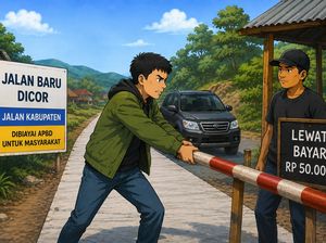 Viral Warga Cianjur Ngamuk Kena Pungli Rp 50 Ribu di Jalan Baru Dicor