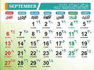 Kalender September 2026 Lengkap: Tanggal Merah dan Hari Besar Nasionalnya