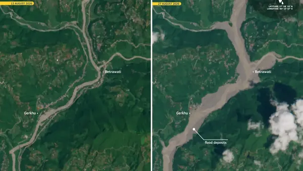 Foto Satelit Before-After Banjir Nepal, Perubahannya Mengerikan