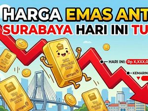 Harga Emas Antam Surabaya Hari Ini Turun Lagi