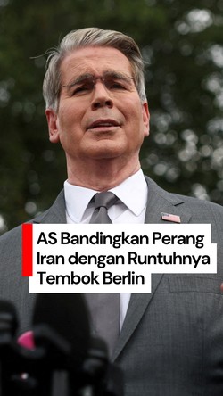 Video: Kala Menkeu AS Bandingkan Perang Iran dengan Runtuhnya Tembok Berlin