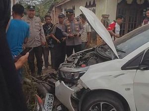 Brio Tabrak 2 Motor dan 1 Gerobak di Musi Rawas, 5 Orang Luka