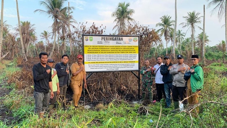 Polres Rohil Patroli Pastikan Tak Ada Aktivitas Kebun di Lahan Eks Karhutla