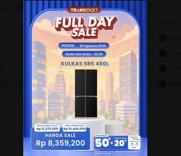 Harga Menggiurkan Kulkas Side by Side 480L di Transmart