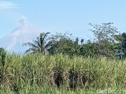 Gunung Semeru Erupsi di Tengah Karhutla, Lava Pijar Meluncur 1 Km