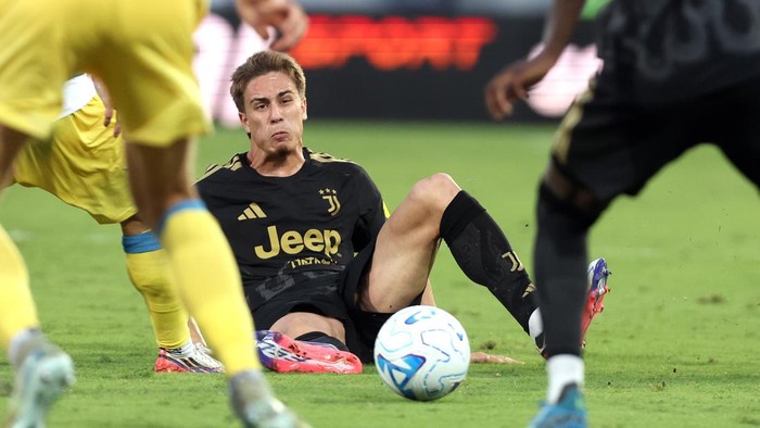 FROSINONE, ITALY - 2026/08/23: Kenan Yldz (forward) of Juventus FC seen in action during Italian Serie A- Enilive Championship 2026/2027 of the football match between Frosinone Calcio vs Juventus FC at Benito Stirpe Stadium. Final score: Frosinone vs