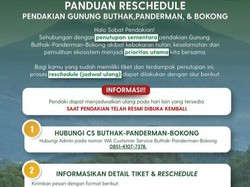 Pendakian Buthak-Panderman-Bokong Ditutup, Begini Cara Reschedule Tiket