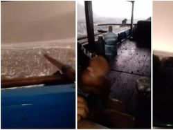 Video Detik-detik Mencekam Kapal Nelayan Dihujani Material Batu Anak Krakatau!
